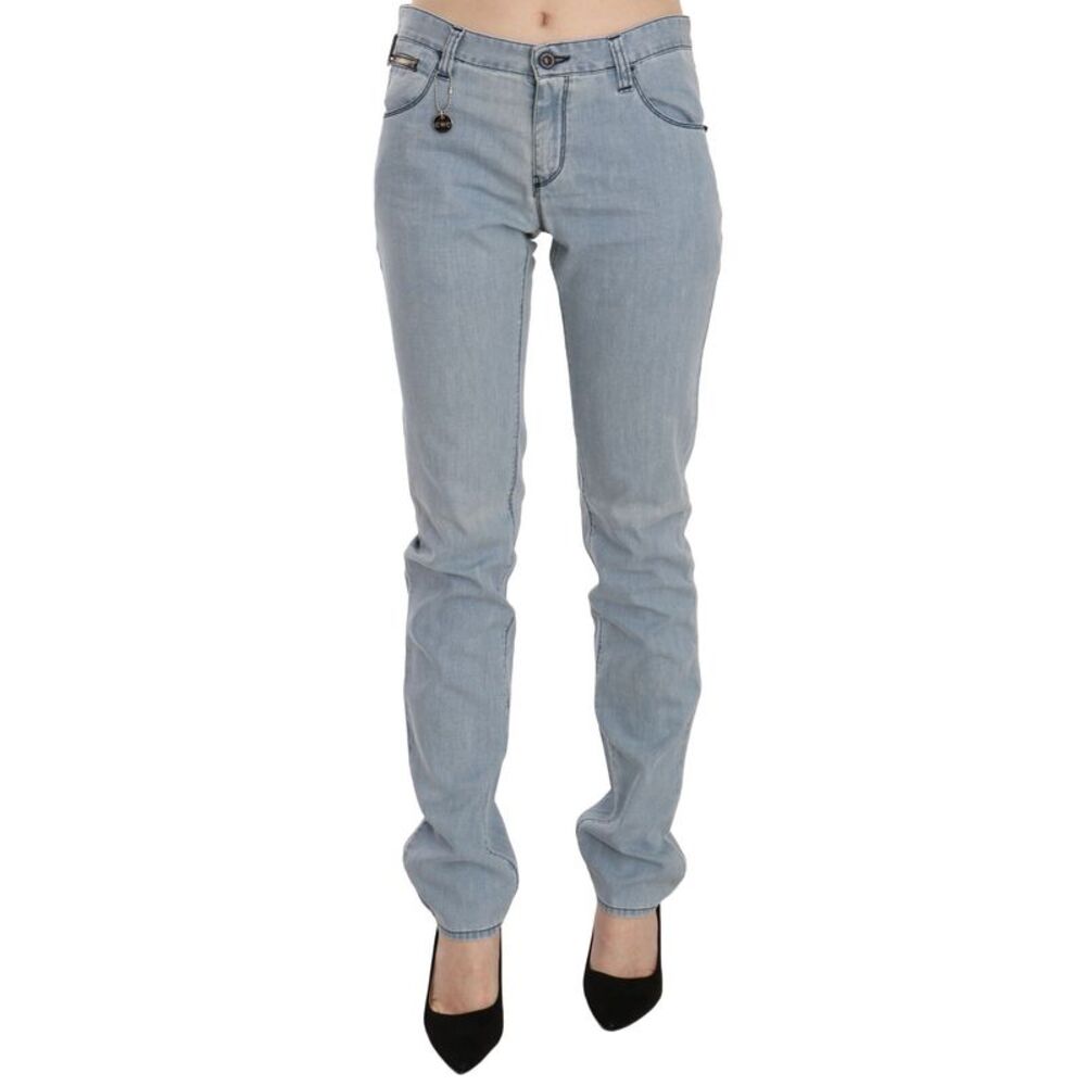 Costume National Light Blue Mid Waist Skinny Denim Women's Jeans
